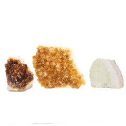 Citrine Crystal Geode Specimen Set 3 Pieces P187 | Himalayan Salt Factory
