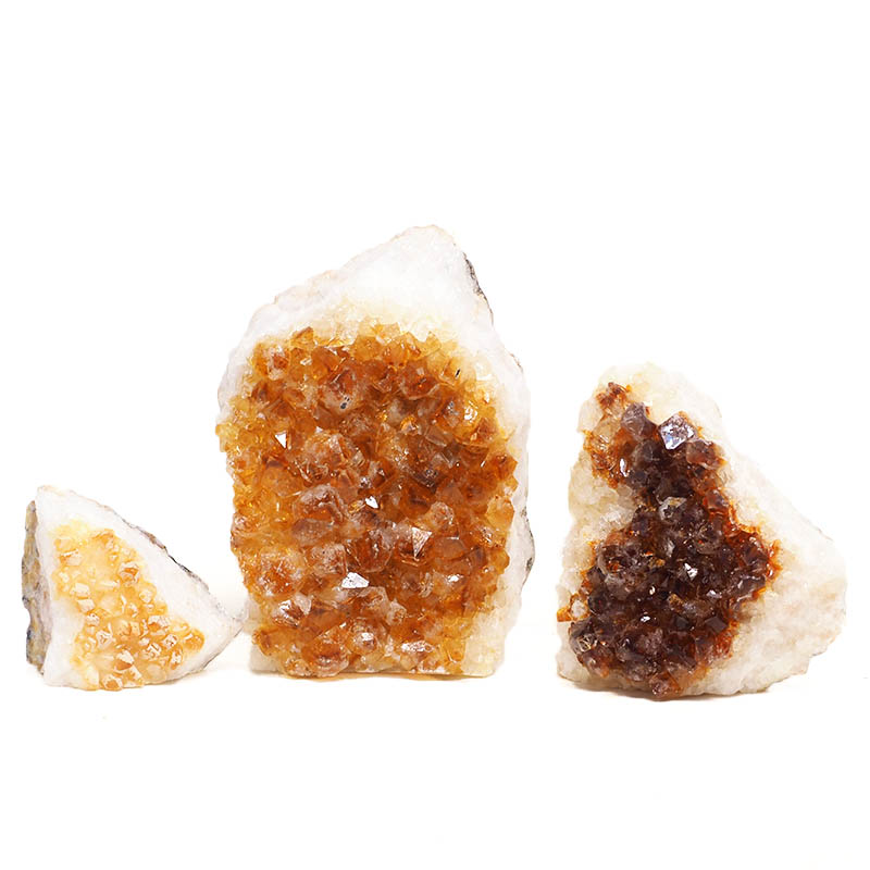 1.56kg Citrine Crystal Geode Specimen Set 3 Pieces P190 3 Citrine Crystal Geode Specimen Set 3 Pieces P190 | Himalayan Salt Factory