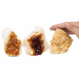 Citrine Crystal Geode Specimen Set 3 Pieces P281 | Himalayan Salt Factory