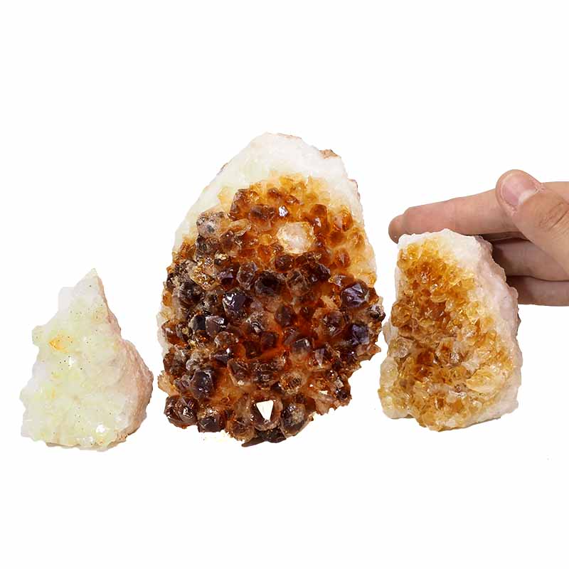 1.51kg Citrine Crystal Geode Specimen Set 3 Pieces P288 4 Citrine Crystal Geode Specimen Set 3 Pieces P288 | Himalayan Salt Factory
