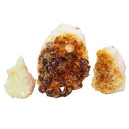 Citrine Crystal Geode Specimen Set 3 Pieces P288 | Himalayan Salt Factory