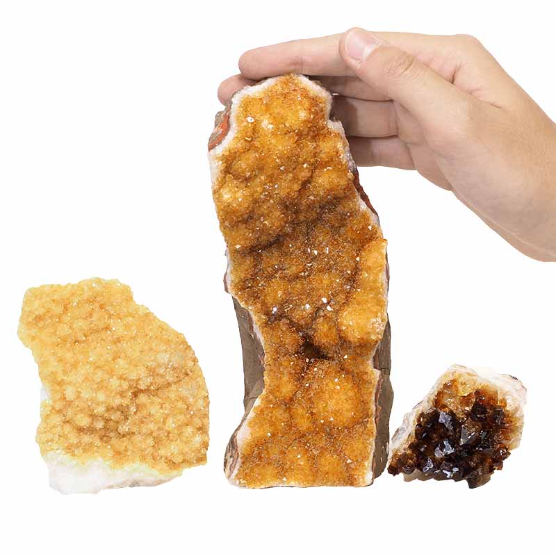 1.52kg Citrine Crystal Geode Specimen Set 3 Pieces P308 4 Citrine Crystal Geode Specimen Set 3 Pieces P308 | Himalayan Salt Factory