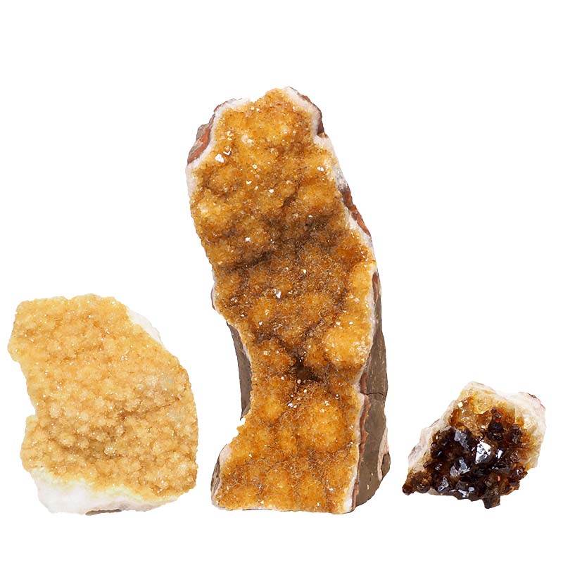 1.52kg Citrine Crystal Geode Specimen Set 3 Pieces P308 3 Citrine Crystal Geode Specimen Set 3 Pieces P308 | Himalayan Salt Factory
