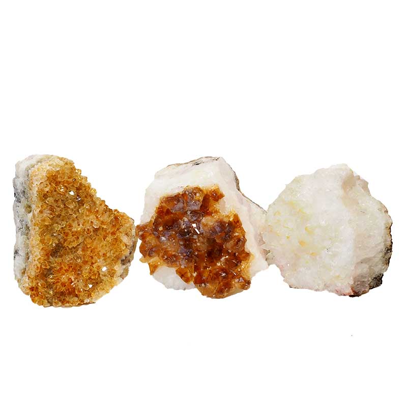 1.57kg Citrine Crystal Geode Specimen Set 3 Pieces P309 3 Citrine Crystal Geode Specimen Set 3 Pieces P309 | Himalayan Salt Factory
