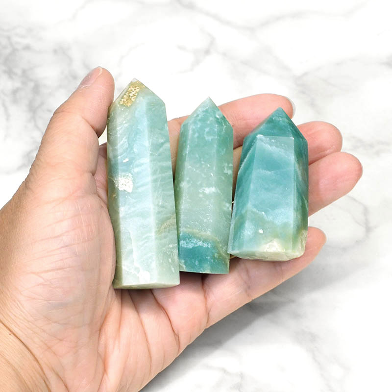 Natural Amazonite Terminated Point Set 3 4 Natural Amazonite Terminated Point Set 3 | Himalayan Salt Factory