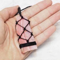 Natural Pink Opal Netted Necklace P002 | Himalayan Salt Factory