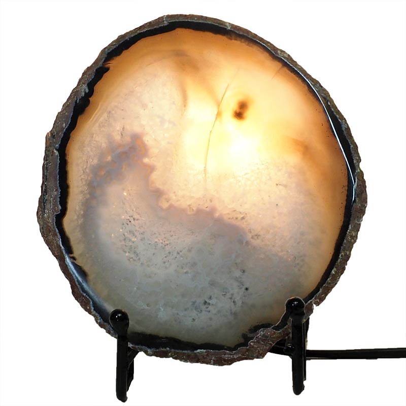 Natural Sliced Brazilian Crystal Agate Lamp J1644 4 Natural Sliced Brazilian Crystal Agate Lamp J1644 | Himalayan Salt Factory