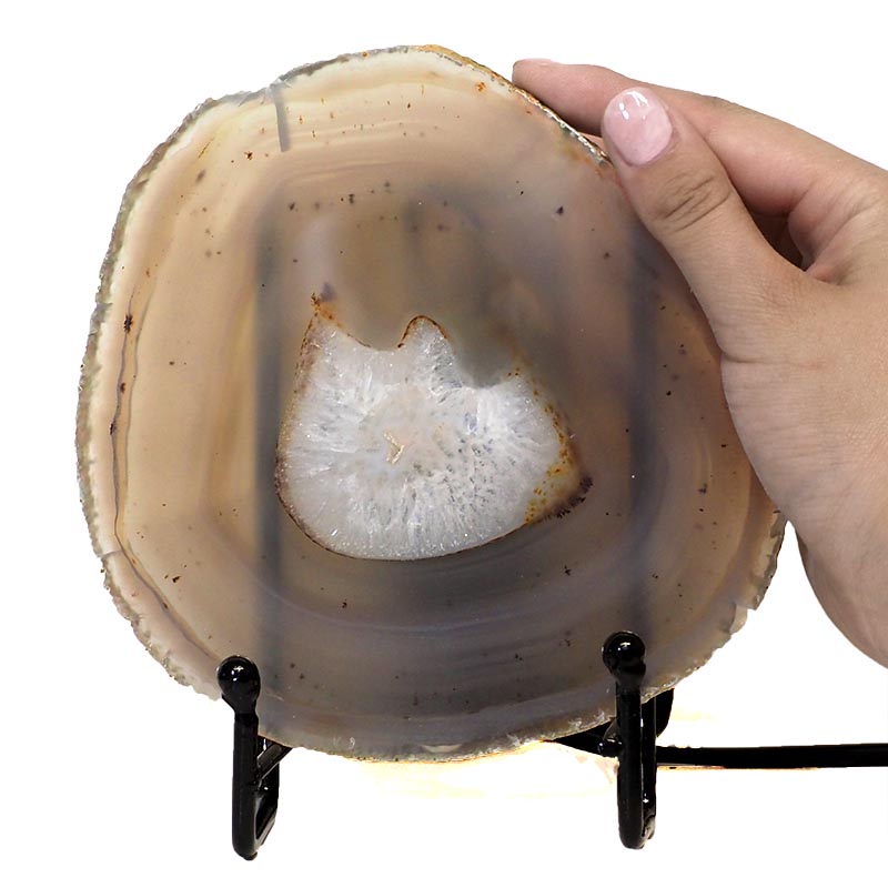 Natural Sliced Brazilian Crystal Agate Lamp J1647 5 Natural Sliced Brazilian Crystal Agate Lamp J1647 | Himalayan Salt Factory