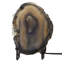 Natural Sliced Brazilian Crystal Agate Lamp J1648 | Himalayan Salt Factory