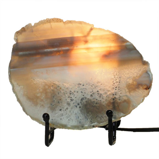 Natural Sliced Brazilian Crystal Agate Lamp J1649 | Himalayan Salt Factory