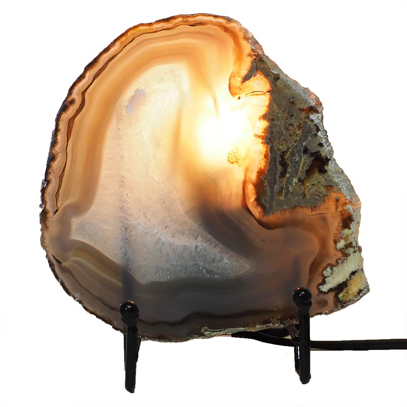 Natural Sliced Brazilian Crystal Agate Lamp J1652 4 Natural Sliced Brazilian Crystal Agate Lamp J1652 | Himalayan Salt Factory