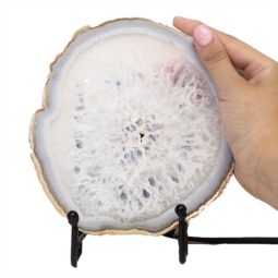 Natural Sliced Brazilian Crystal Agate Lamp J1658 | Himalayan Salt Factory