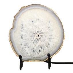 Natural Sliced Brazilian Crystal Agate Lamp J1658 | Himalayan Salt Factory