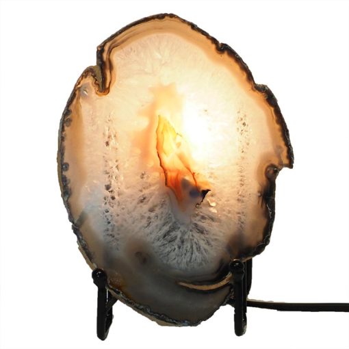 Natural Sliced Brazilian Crystal Agate Lamp J1659 | Himalayan Salt Factory