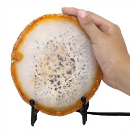 Natural Sliced Brazilian Crystal Agate Lamp J1661 | Himalayan Salt Factory