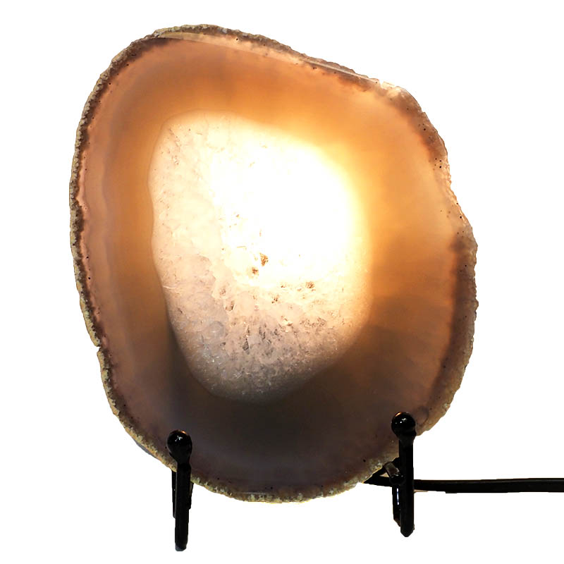 Natural Sliced Brazilian Crystal Agate Lamp J1664 4 Natural Sliced Brazilian Crystal Agate Lamp J1664 | Himalayan Salt Factory