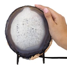 Natural Sliced Brazilian Crystal Agate Lamp J1667 | Himalayan Salt Factory