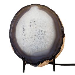 Natural Sliced Brazilian Crystal Agate Lamp J1667 | Himalayan Salt Factory