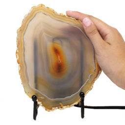 Natural Sliced Brazilian Crystal Agate Lamp J1669 | Himalayan Salt Factory