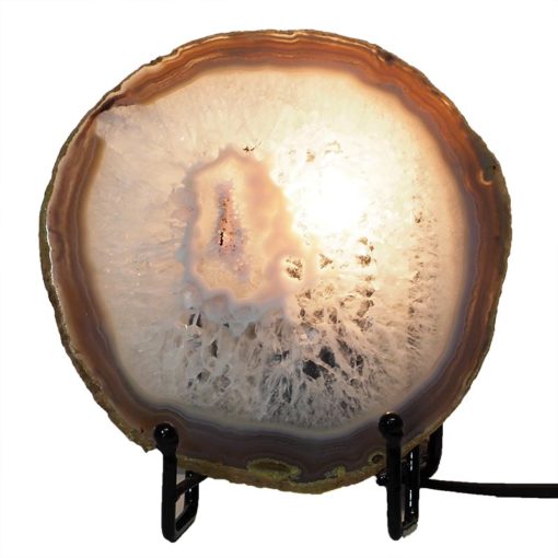 Natural Sliced Brazilian Crystal Agate Lamp J1670 | Himalayan Salt Factory