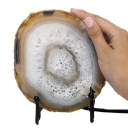 Natural Sliced Brazilian Crystal Agate Lamp J1671 | Himalayan Salt Factory
