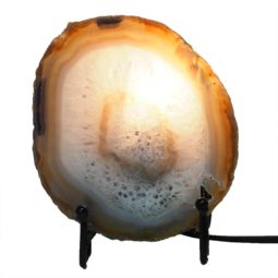 Natural Sliced Brazilian Crystal Agate Lamp J1671 | Himalayan Salt Factory