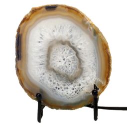 Natural Sliced Brazilian Crystal Agate Lamp J1671 | Himalayan Salt Factory