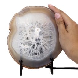Natural Sliced Brazilian Crystal Agate Lamp J1679 | Himalayan Salt Factory