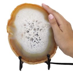 Natural Sliced Brazilian Crystal Agate Lamp J1682 | Himalayan Salt Factory