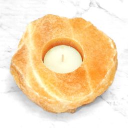 Orange Calcite Slab Tealight Candle Holder - Polished | Himalayan Salt Factory