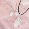 Raw Crystal Points Electroformed Pendant and Earring Set - BRECR | Himalayan Salt Factory