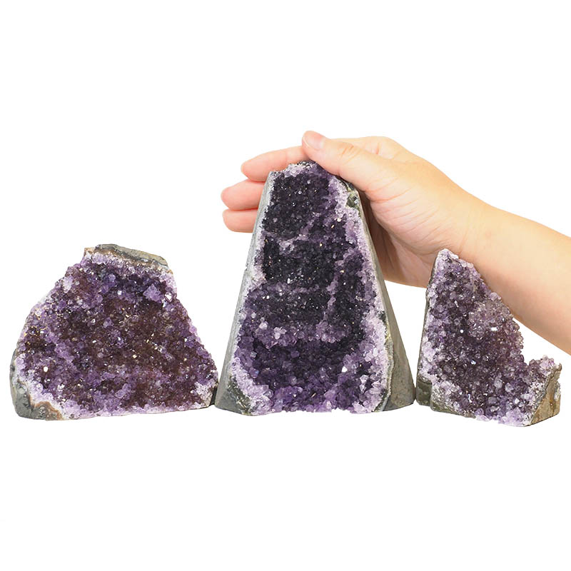 1.88kg Amethyst Crystal Geode Specimen Set 3 Pieces N03 4 Amethyst Crystal Geode Specimen N03 | Himalayan Salt Factory