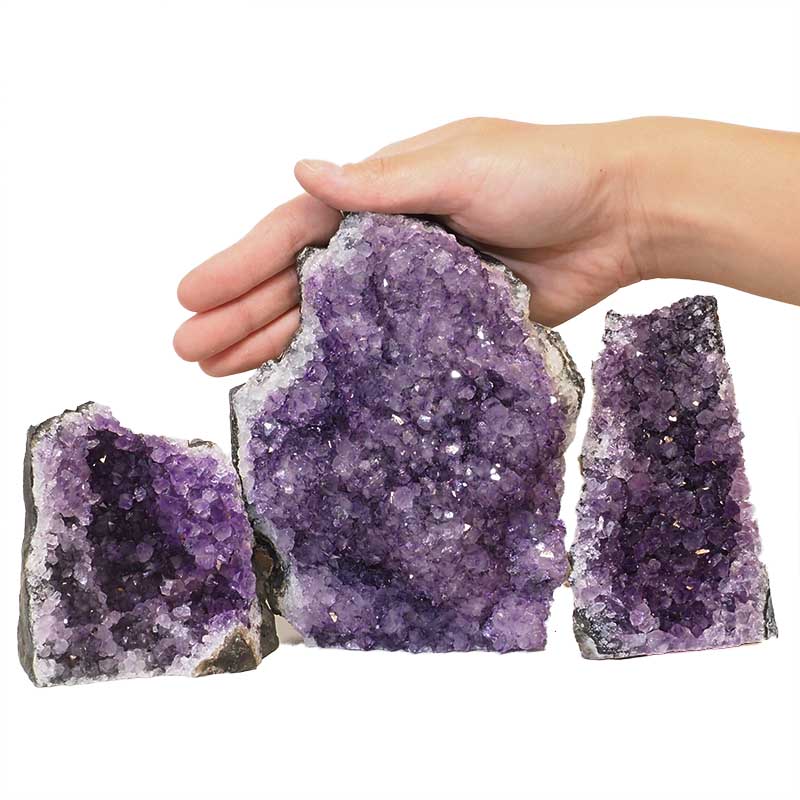 1.79kg Amethyst Crystal Geode Specimen Set 3 Pieces N54 4 Amethyst Crystal Geode Specimen N54 | Himalayan Salt Factory