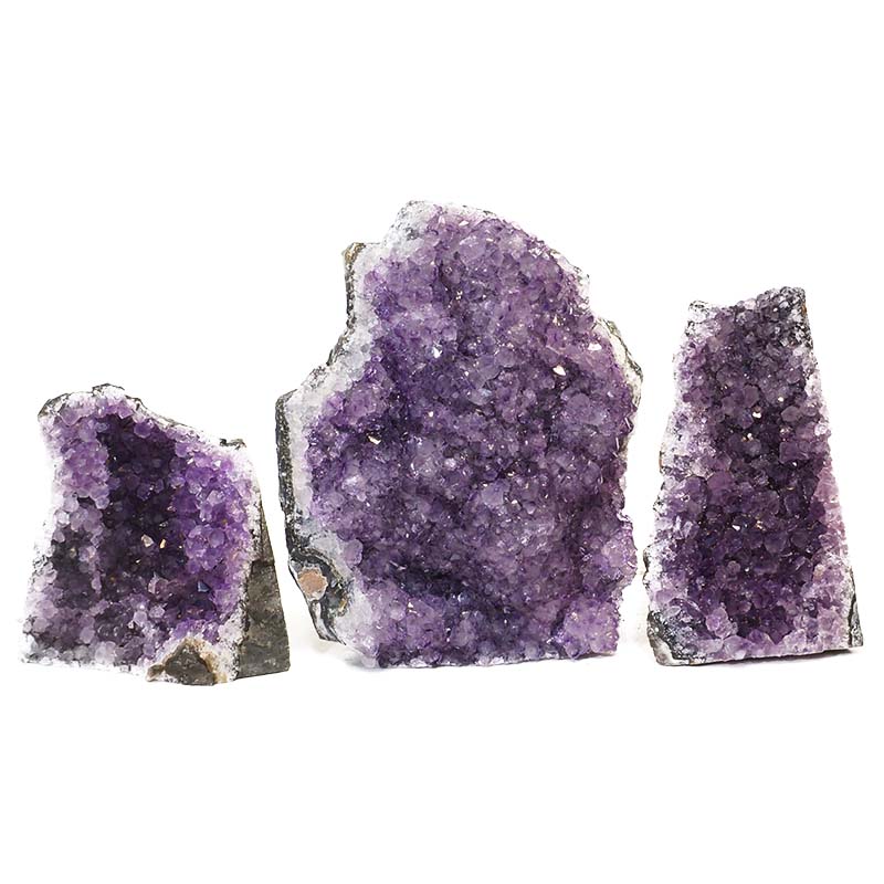 1.79kg Amethyst Crystal Geode Specimen Set 3 Pieces N54 5 Amethyst Crystal Geode Specimen N54 | Himalayan Salt Factory