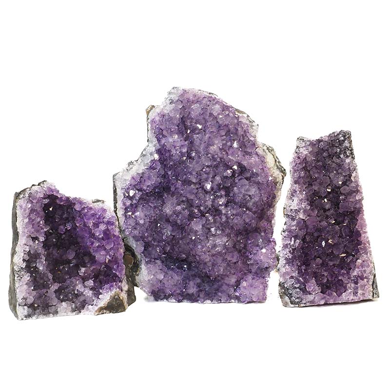1.79kg Amethyst Crystal Geode Specimen Set 3 Pieces N54 3 Amethyst Crystal Geode Specimen N54 | Himalayan Salt Factory