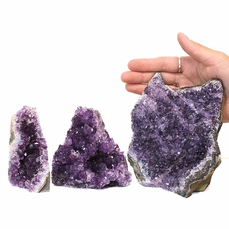 1.74kg Amethyst Crystal Geode Specimen Set 3 Pieces N56 4 Amethyst Crystal Geode Specimen N56 | Himalayan Salt Factory