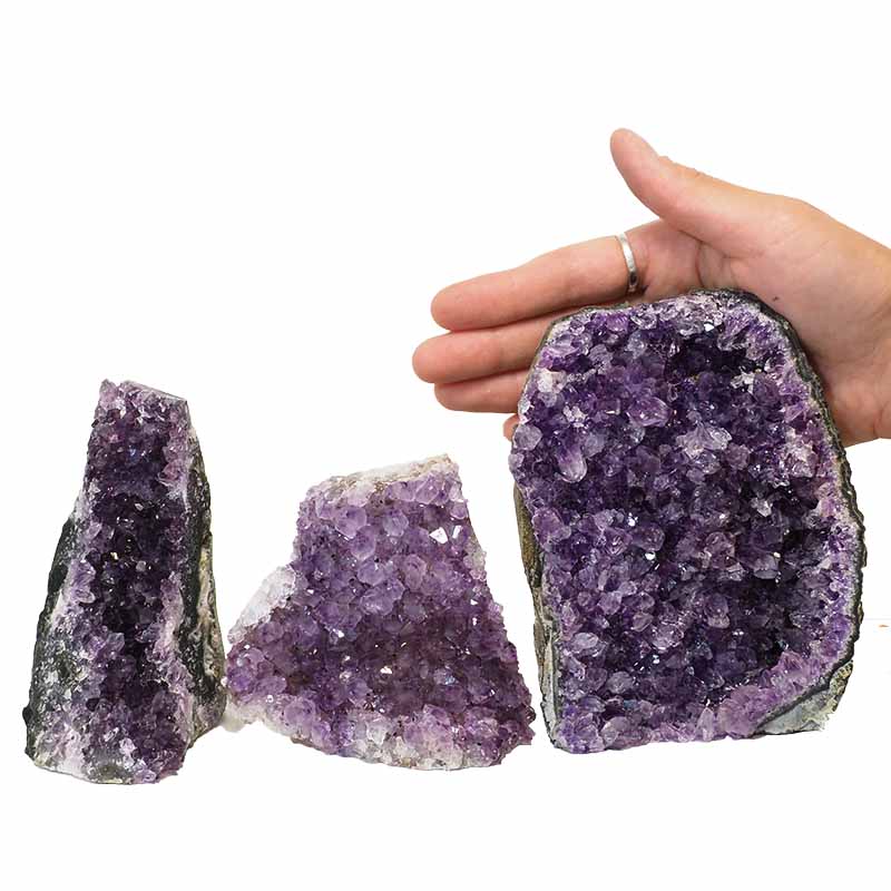 1.81kg Amethyst Crystal Geode Specimen Set 3 Pieces N59 4 Amethyst Crystal Geode Specimen N59 | Himalayan Salt Factory