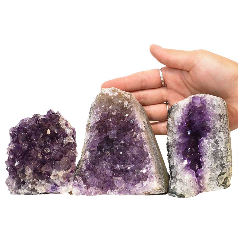 1.71kg Amethyst Crystal Geode Specimen Set 3 Pieces N65 4 Amethyst Crystal Geode Specimen N65 | Himalayan Salt Factory