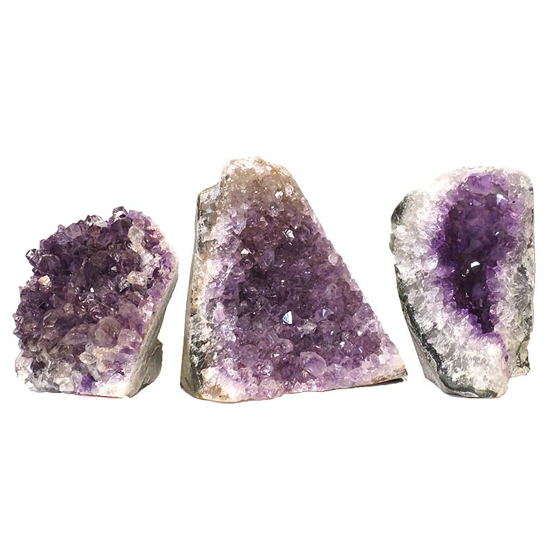 1.71kg Amethyst Crystal Geode Specimen Set 3 Pieces N65 5 Amethyst Crystal Geode Specimen N65 | Himalayan Salt Factory