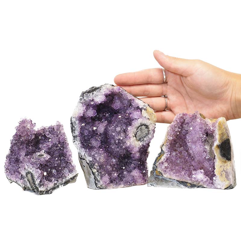 1.80kg Amethyst Crystal Geode Specimen Set 3 Pieces N67 4 Amethyst Crystal Geode Specimen N67 | Himalayan Salt Factory