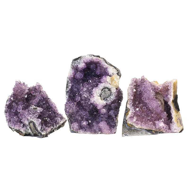 1.80kg Amethyst Crystal Geode Specimen Set 3 Pieces N67 5 Amethyst Crystal Geode Specimen N67 | Himalayan Salt Factory