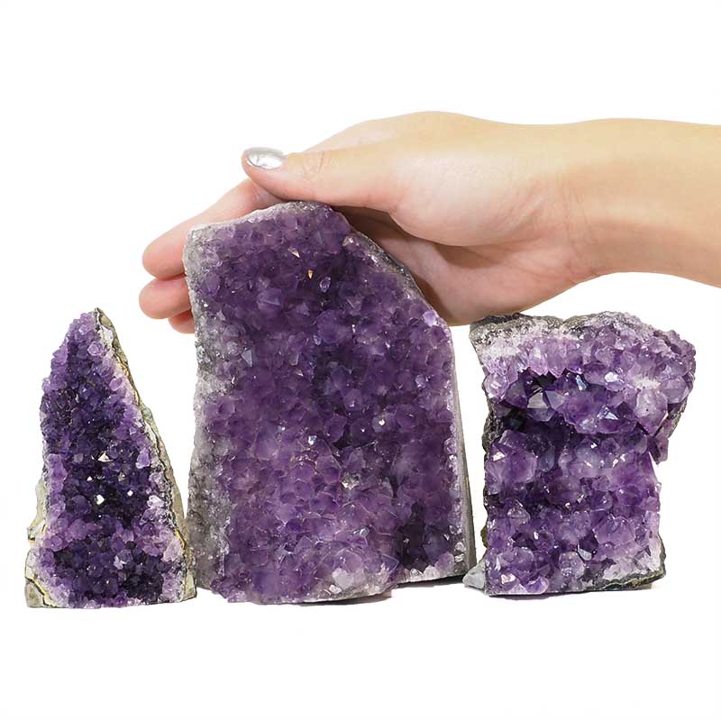 1.85kg Amethyst Crystal Geode Specimen Set 3 Pieces N81 4 Amethyst Crystal Geode Specimen N81 | Himalayan Salt Factory