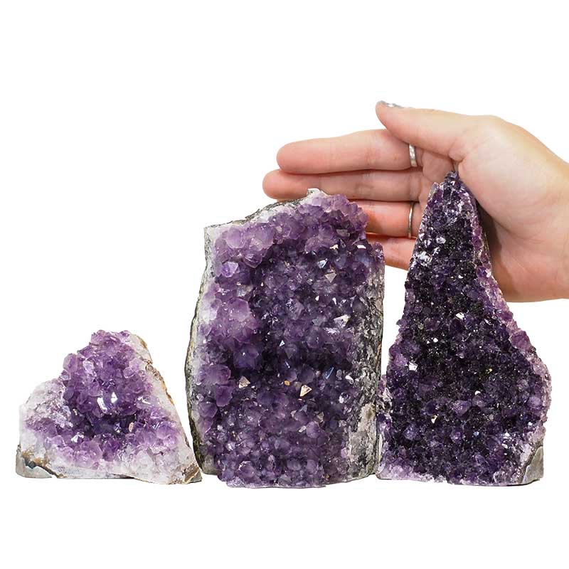 1.73kg Amethyst Crystal Geode Specimen Set 3 Pieces N83 4 Amethyst Crystal Geode Specimen N83 | Himalayan Salt Factory