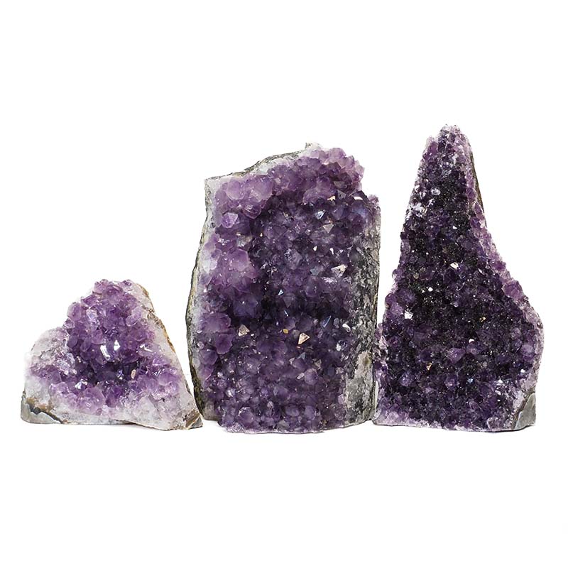 1.73kg Amethyst Crystal Geode Specimen Set 3 Pieces N83 3 Amethyst Crystal Geode Specimen N83 | Himalayan Salt Factory