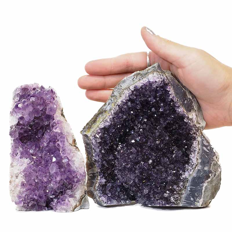 1.88kg Amethyst Crystal Geode Specimen Set 2 Pieces N84 4 Amethyst Crystal Geode Specimen N84 | Himalayan Salt Factory