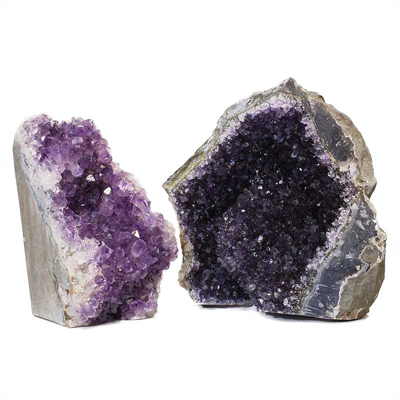 1.88kg Amethyst Crystal Geode Specimen Set 2 Pieces N84 5 Amethyst Crystal Geode Specimen N84 | Himalayan Salt Factory