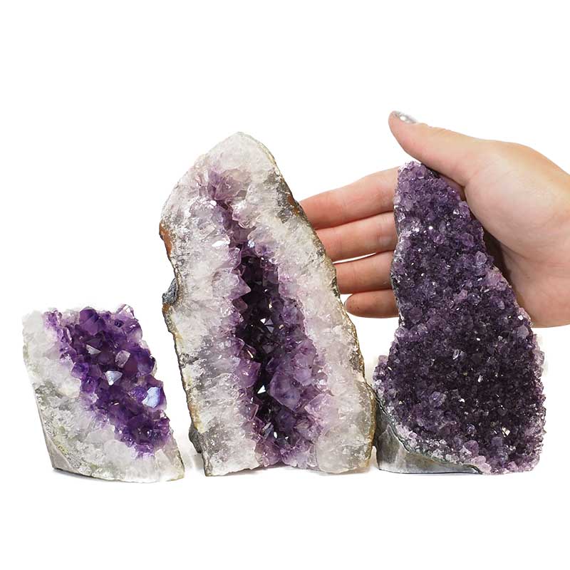 1.70kg Amethyst Crystal Geode Specimen Set 3 Pieces N88 4 Amethyst Crystal Geode Specimen N88 | Himalayan Salt Factory