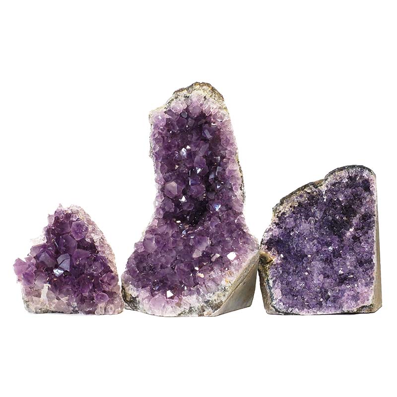 1.57kg Amethyst Crystal Geode Specimen Set 3 Pieces N90 3 Amethyst Crystal Geode Specimen N90 | Himalayan Salt Factory