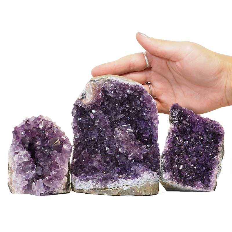1.72kg Amethyst Crystal Geode Specimen Set 3 Pieces N93 4 Amethyst Crystal Geode Specimen N93 | Himalayan Salt Factory