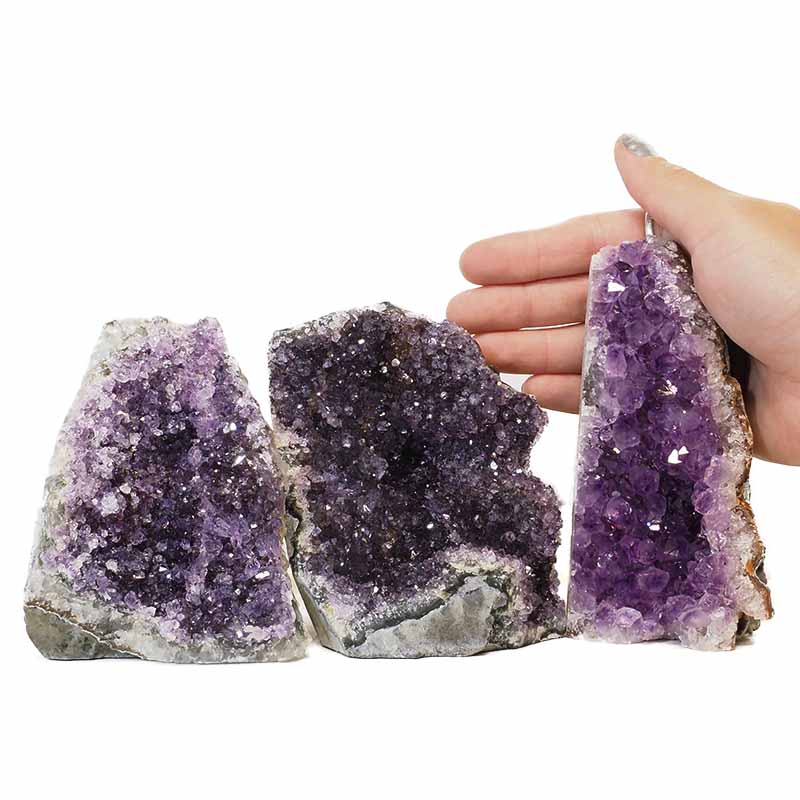 1.77kg Amethyst Crystal Geode Specimen Set 3 Pieces N97 4 Amethyst Crystal Geode Specimen N97 | Himalayan Salt Factory